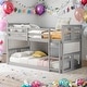 preview thumbnail 1 of 24, Low Bunk Design Twin Over Twin Bunk Bed with Ladder