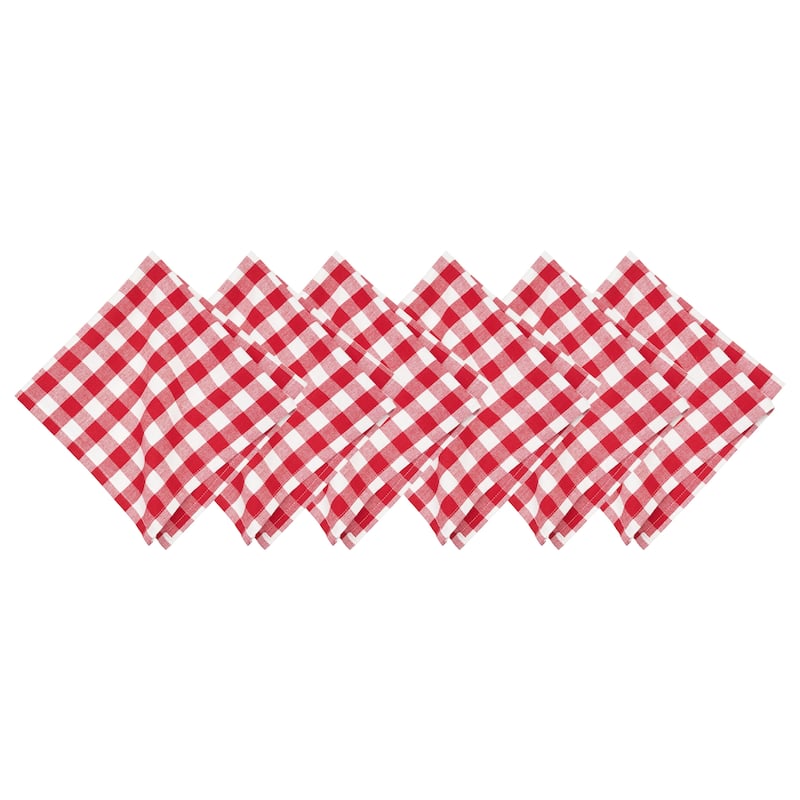 Ashford Red Cotton Napkin Machine Washable Set of 6