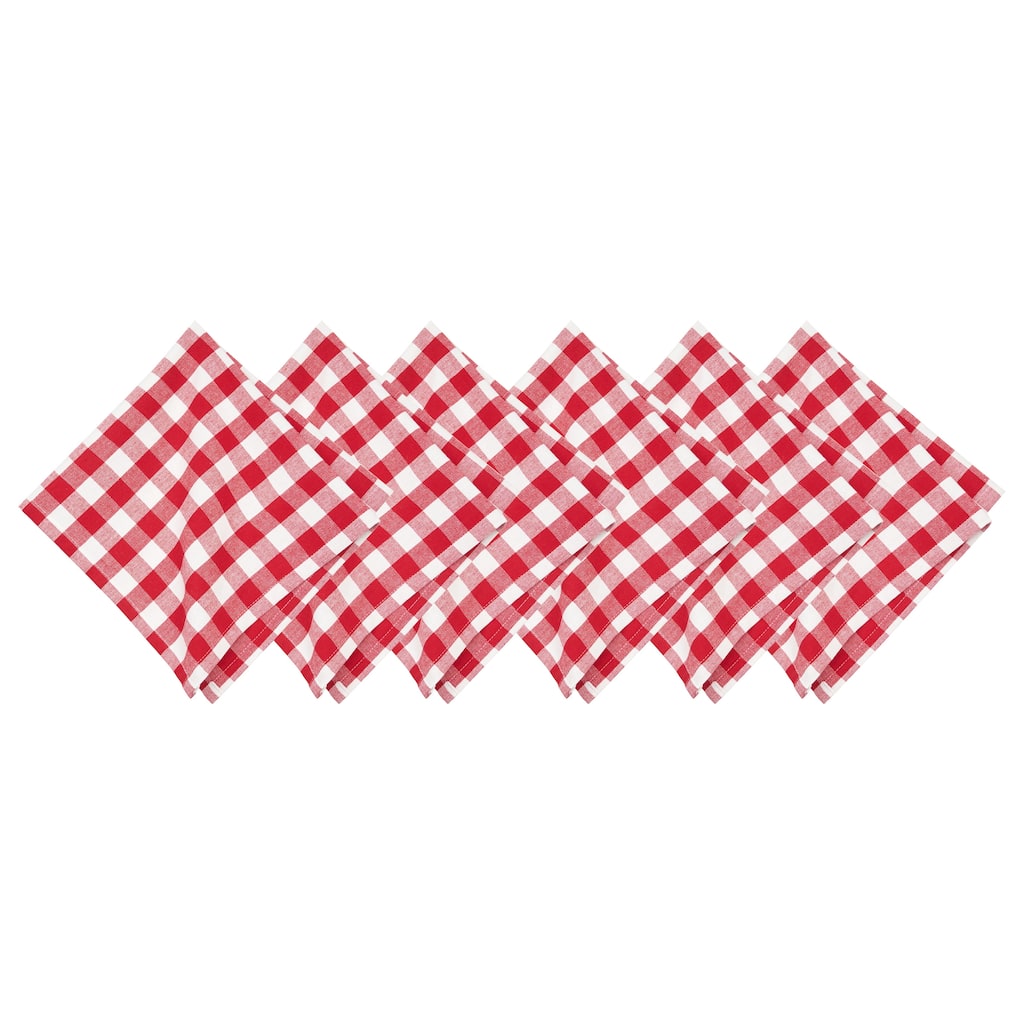 Ashford Red Cotton Napkin Machine Washable Set of 6