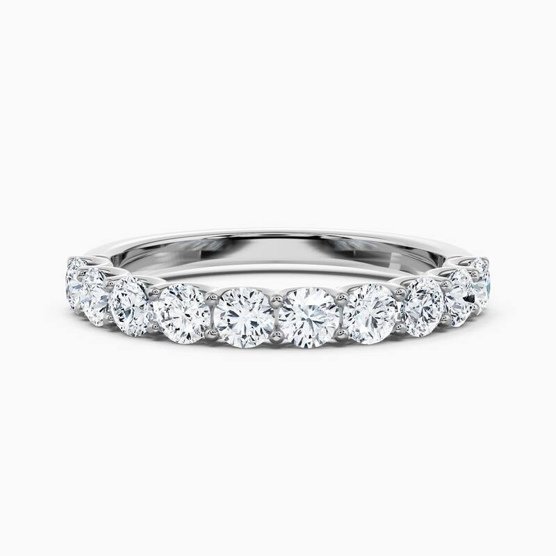 Auriya 14k Gold Round Lab Grown Diamond Half Eternity Band 1.00 - 4.50 ct. tw. (F-G, VS) - 1.00 ct. wt. - 8 - White