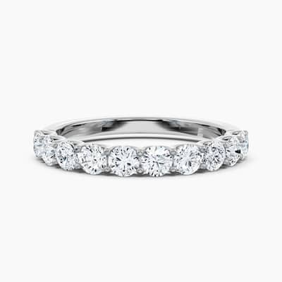 Auriya 14k Gold Round Lab Grown Diamond Half Eternity Band 1.00 - 4.50 ct. tw. (F-G, VS)