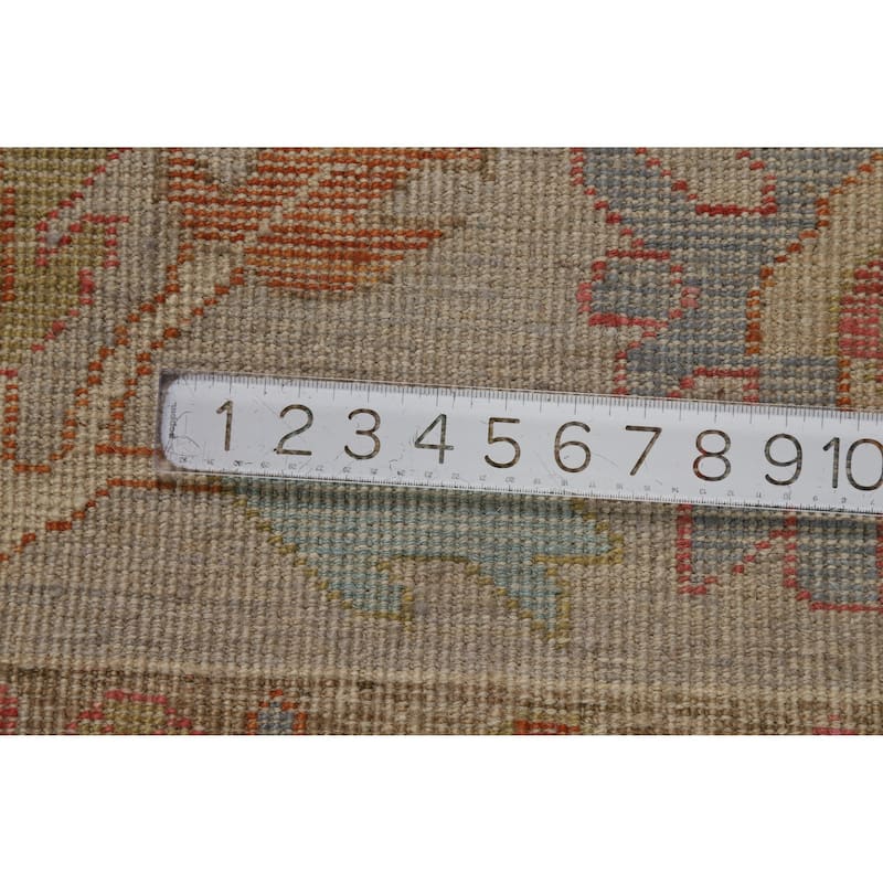 Hand Knotted Oriental 100% Wool Carpet Transitional All-Over Greys & Charcoal Oushak Area Rug - 9' 10'' X 8' 1''