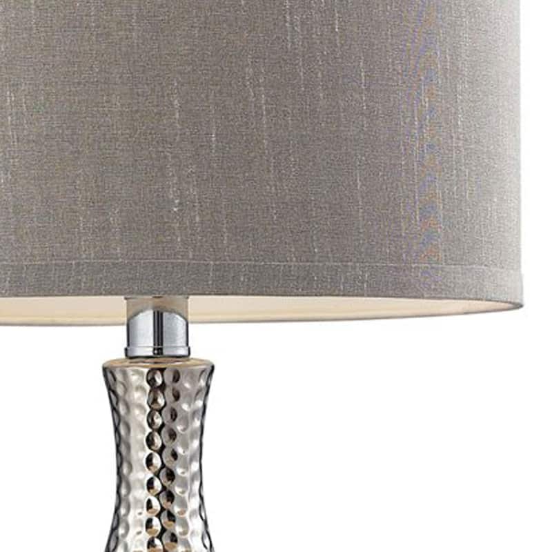 Atlas Lighting Hammered Chrome 21.5'' High 1-Light Table Lamp - Chrome - 21.5 inch High