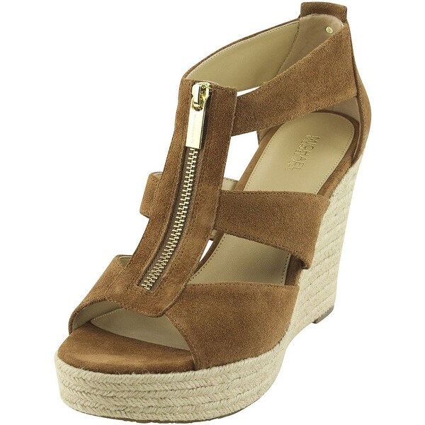 MICHAEL Michael Kors Womens DAMITA Leather Open Toe Casual Platform Sandals