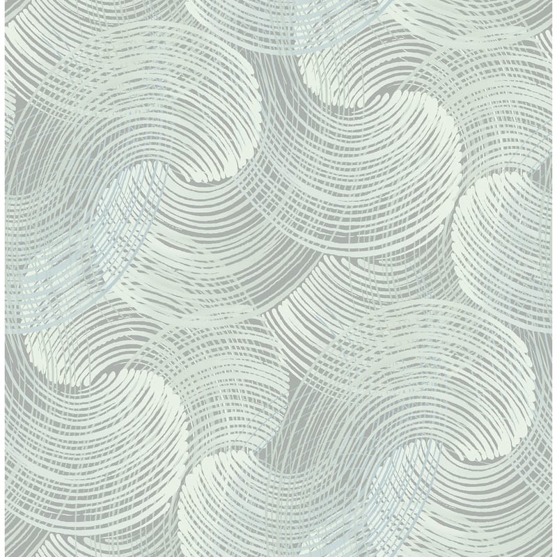 Scott Living Karson Teal Swirling Geometric Wallpaper