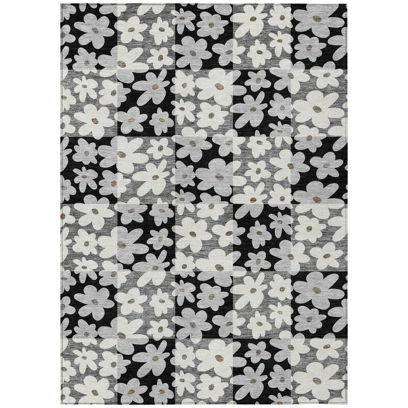 Machine Washable Indoor/ Outdoor Floral Krissy Chantille Rug