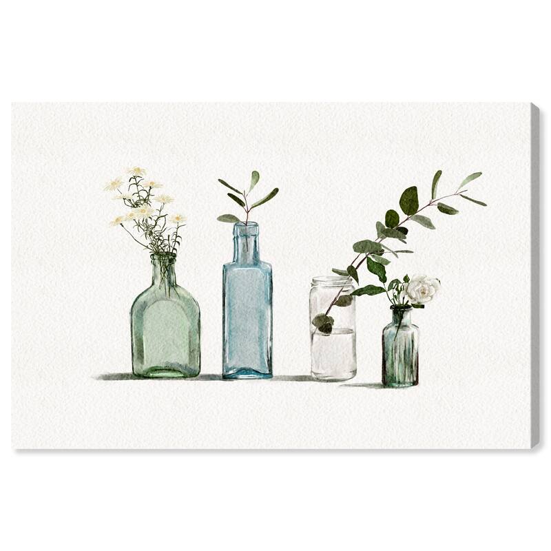 Wynwood Studio Canvas Floral and Botanical Plant Vase Variety White and Modern & Contemporary Wall Art Canvas Print