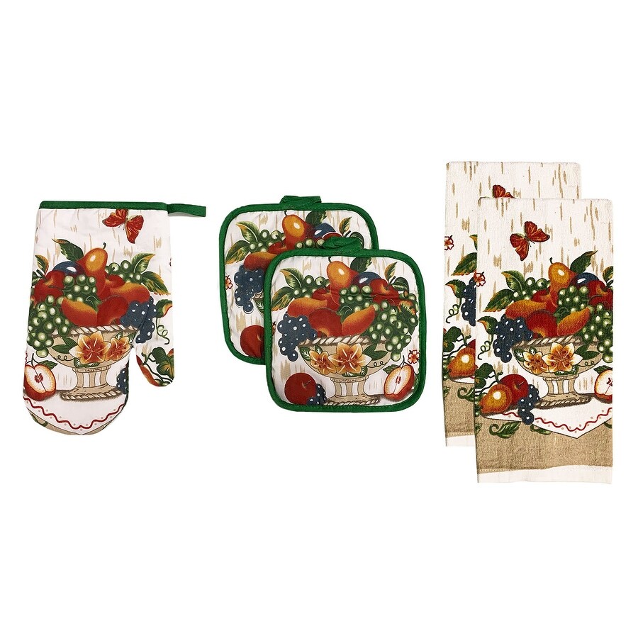 Shop Kitchen Collection 5 Piece Basket Fruit Kitchen Linen Set Multi Overstock 31046665