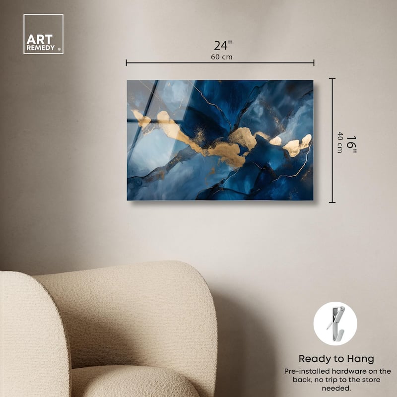 Dark Texture Golden Touch I Acrylic by Art Remedy, Ready to Hang