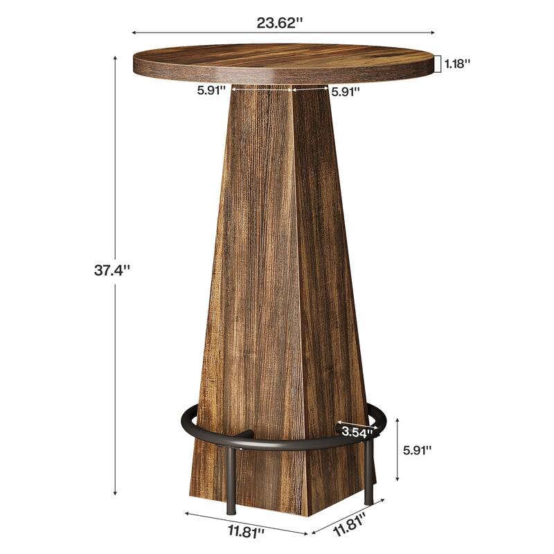 37.4" Bar Table, Industrial Round Pub Table Home Bar Unit for Small Bars, Dining Room, Kitchen