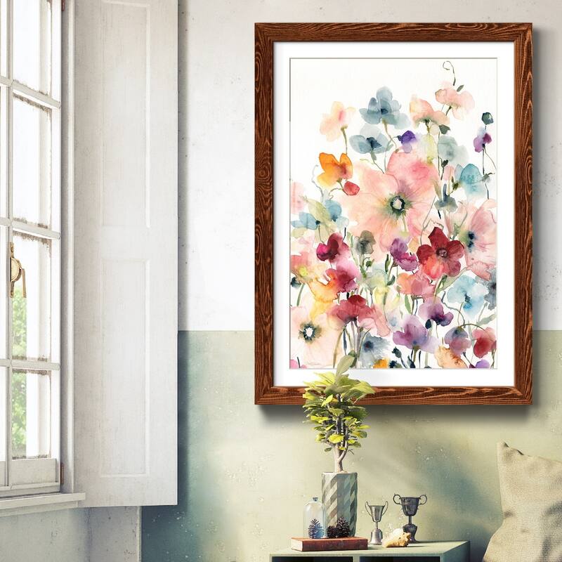 Poppies and Sweetpeas-Premium Framed Print - Ready to Hang