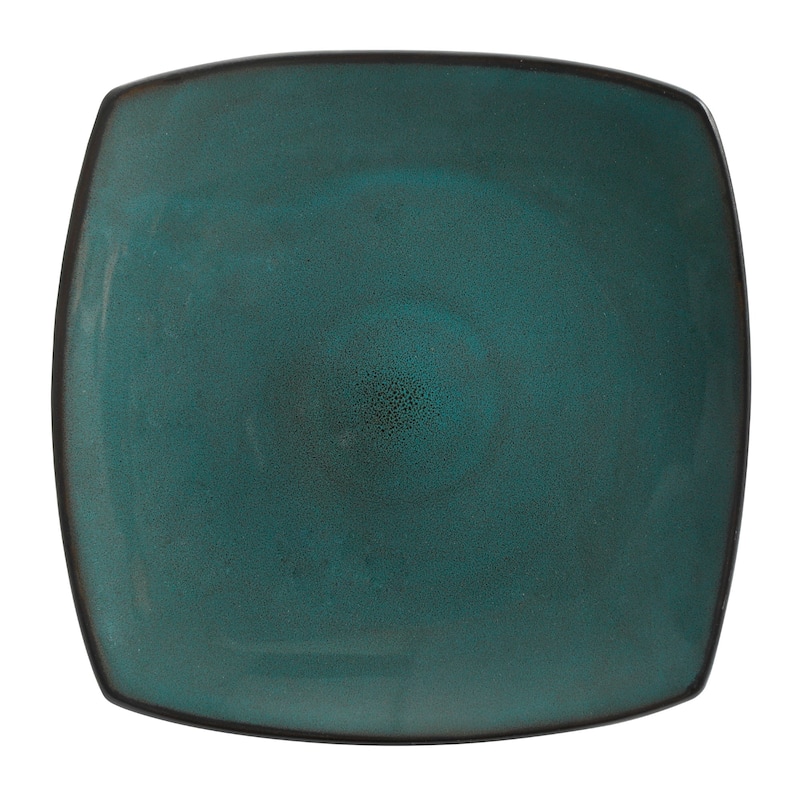 Gibson Soho Lounge Square 16-Piece Reactive Glaze Stoneware Dinnerware Set