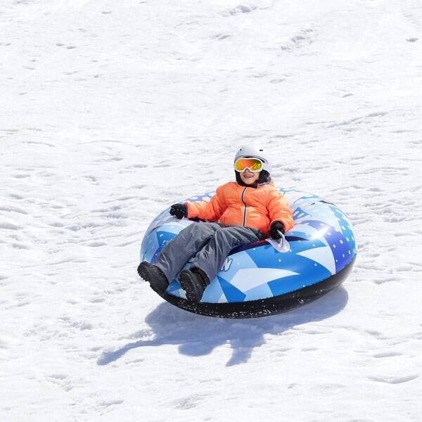 H2OGO! Snow 48 Inch Arctic Rush Inflatable Winter Snow Tube Saucer
