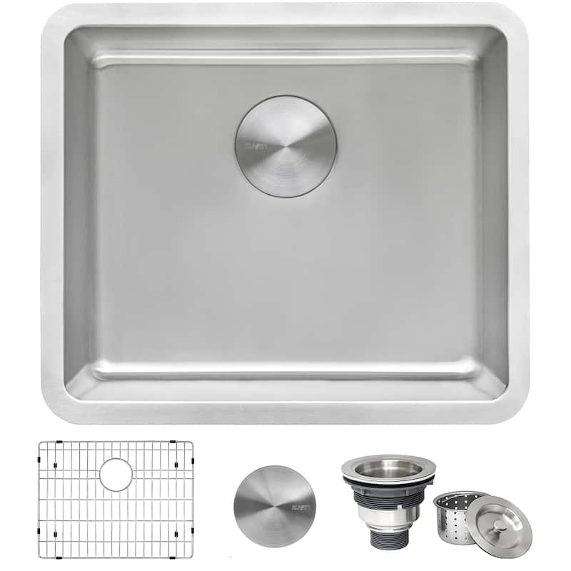 Ruvati 20-inch Undermount Bar Prep Kitchen Sink 16 Gauge Stainless Steel Single Bowl - RVM5020 - 20-1/2″ x 17-3/4″