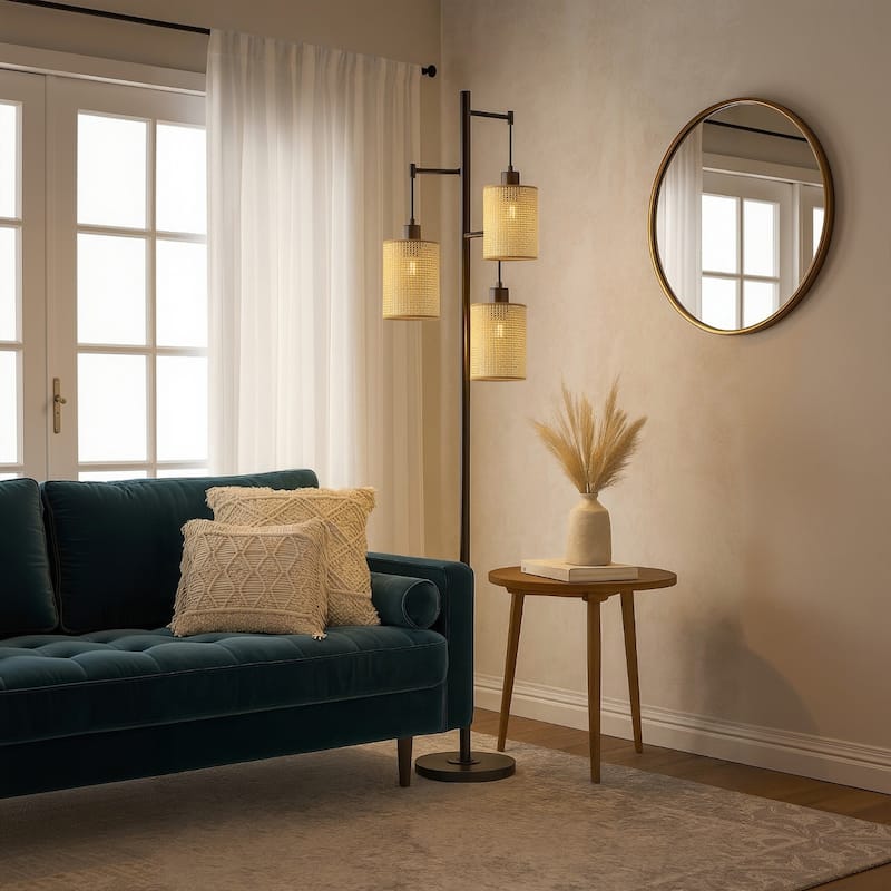 GetLedel 68.9" Bohemian Tree Floor Lamp with Foot Switch