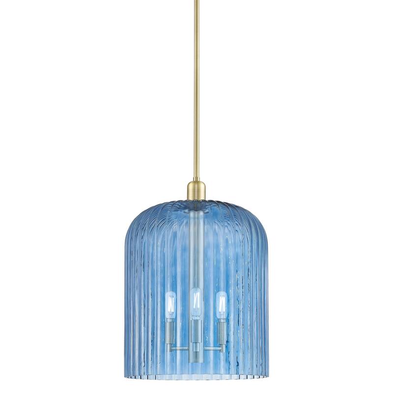 Innovations Lighting 716-3S-18-12 Bridal Veil Pendant Bridal Veil 3 - Antique Brass / Blue