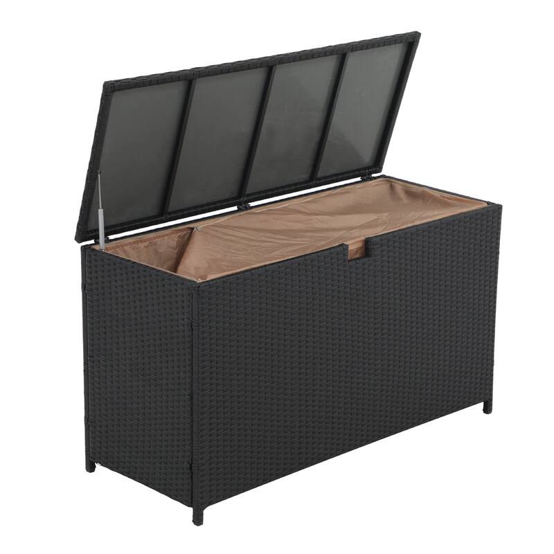 Outdoor 120 Gallons PE Wicker Storage Box