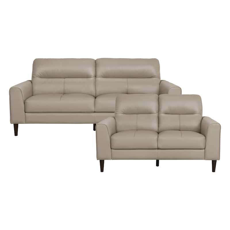 Dakota 2-Piece Leather Match Living Room Sofa Set - Latte