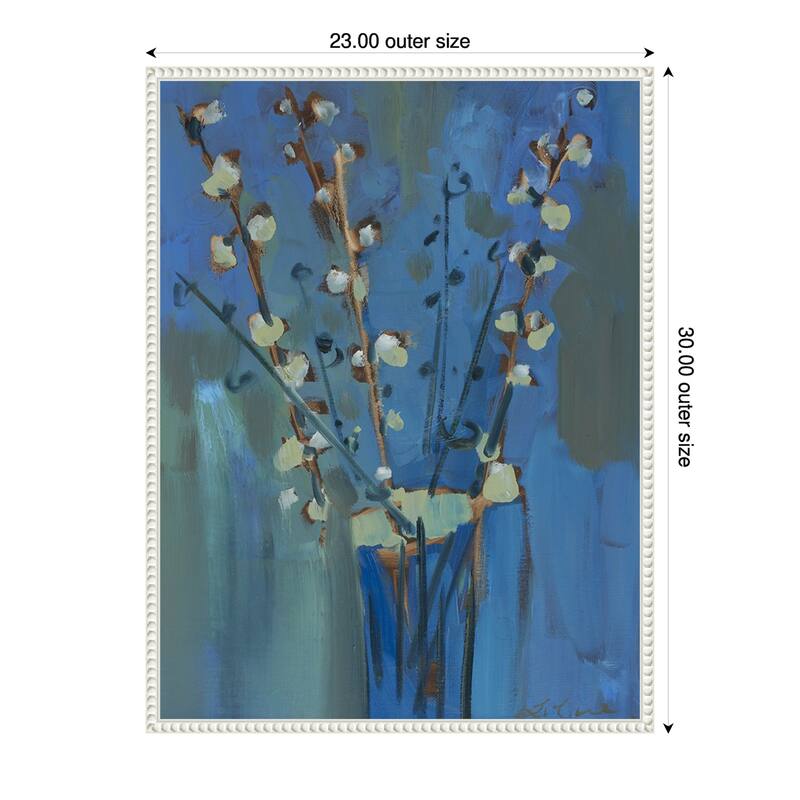 Winter Willow II by Erin McGee Ferrell (23 x 30 in.), Framed Canvas Wall Art Print - Sylvie Beaded White