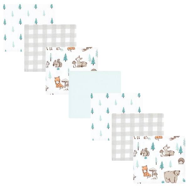 slide 1 of 1, Hudson Baby Cotton Flannel Receiving Blankets Bundle, Neutral Woodland Pals, One Size - Neutral Woodland Pals - One Size One Size - Neutral Woodland Pals