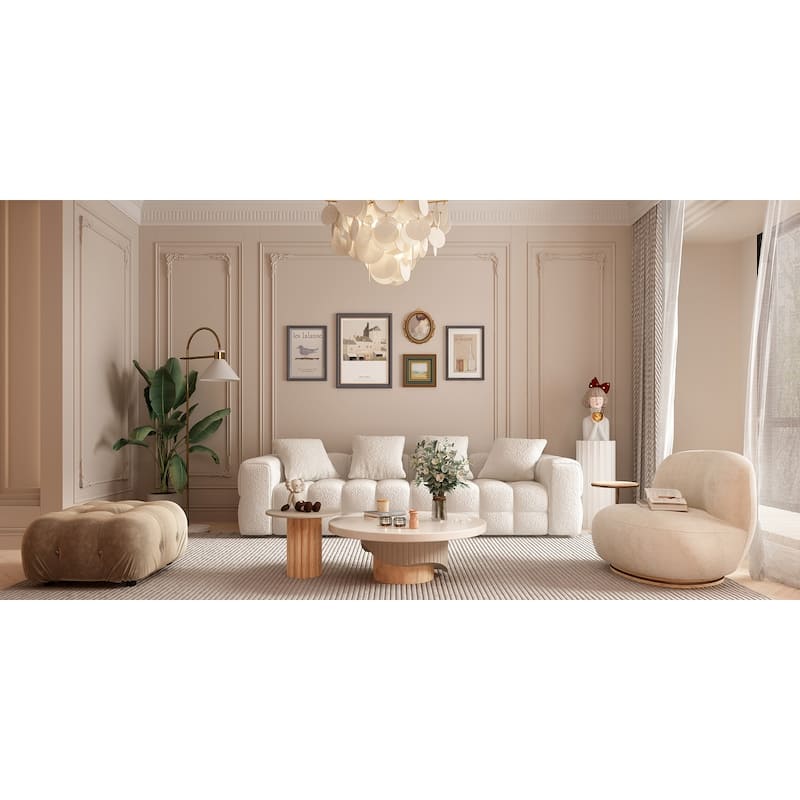 100.8" Teddy Velvet Sofa CouchModern Loveseat/Sofa/Couch with Armrest
