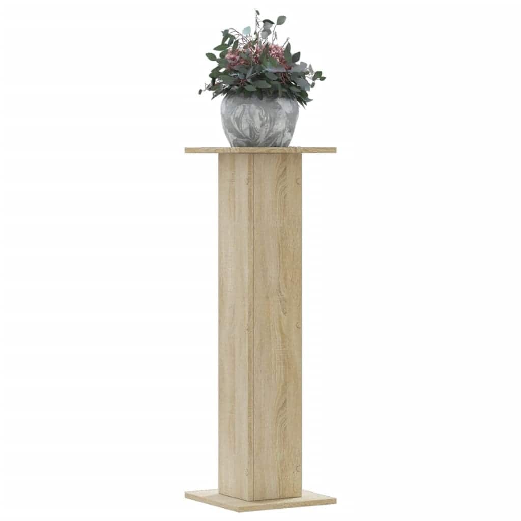 vidaXL Plant Stand Sonoma Oak Engineered Wood Large Decorative Inlays - 11.8 x 11.8 x 37.4 in