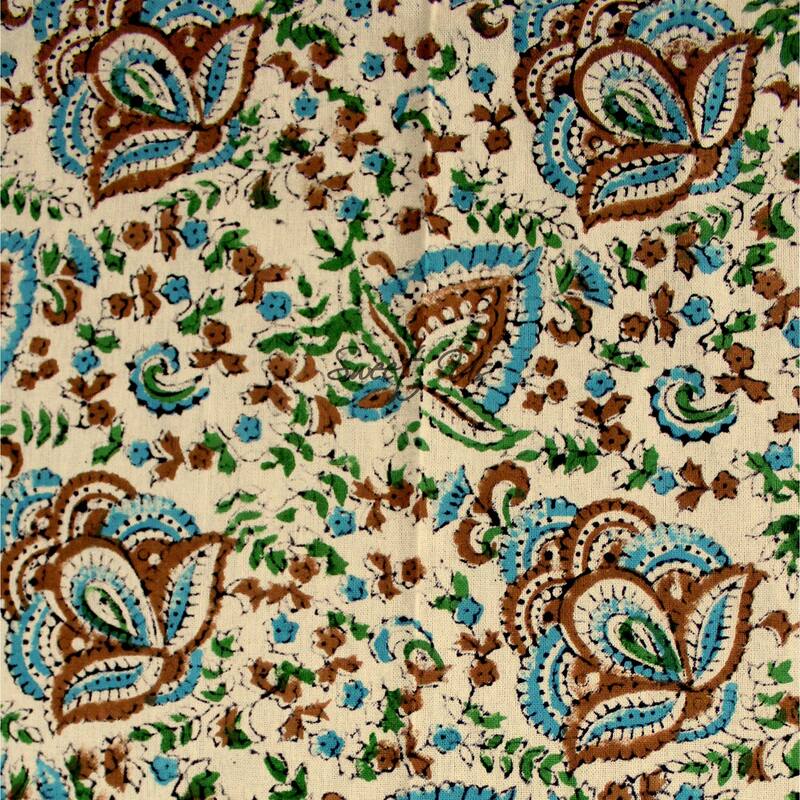 Ashlyn Handmade Cotton Floral Square Tablecloth Blue Red Green - 70 x 70 in