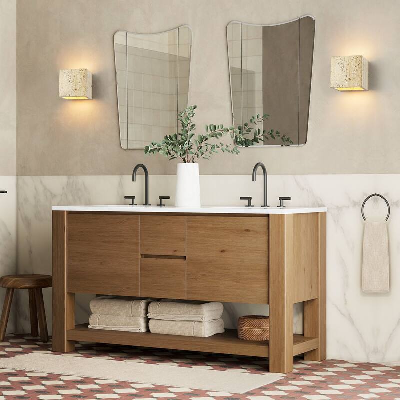 1-Light 4.7" W Retro Yellow Sculptural Cube Accent Cave Stone LED Flush Mount Wall Light for Staircase, Bedroom