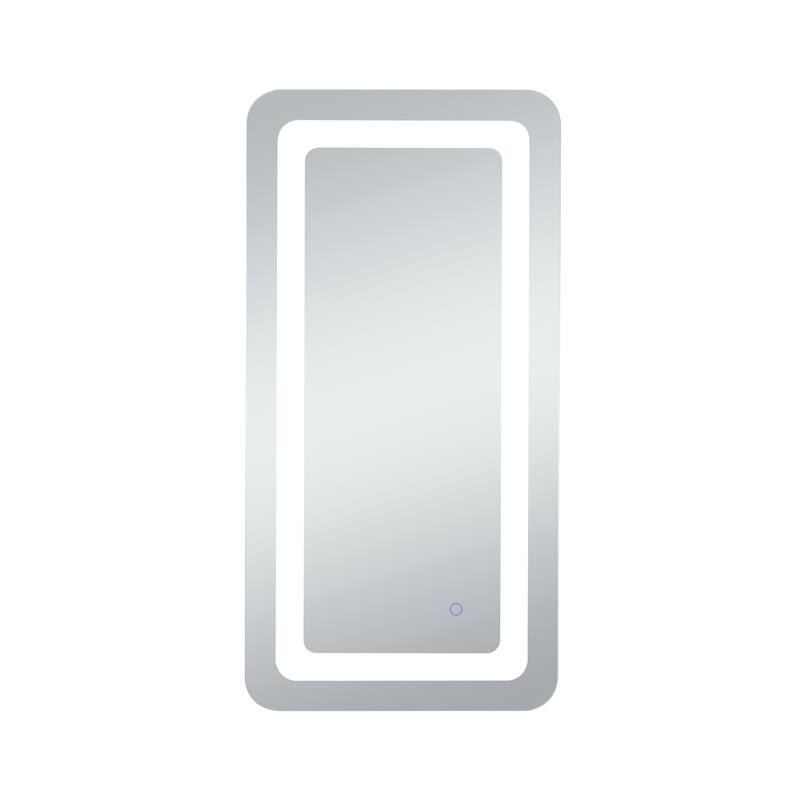 Indigo Home 18in x 36in soft edge LED mirror - Glossy white