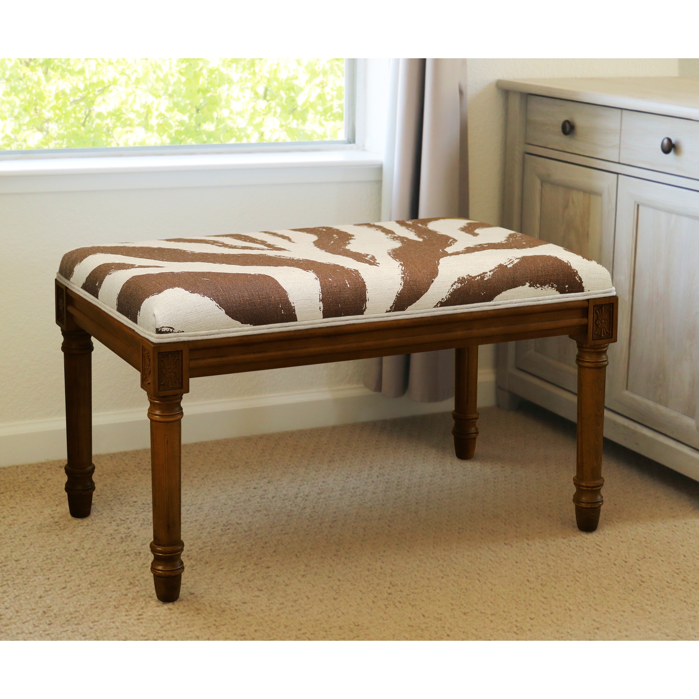 Animal print deals storage bench