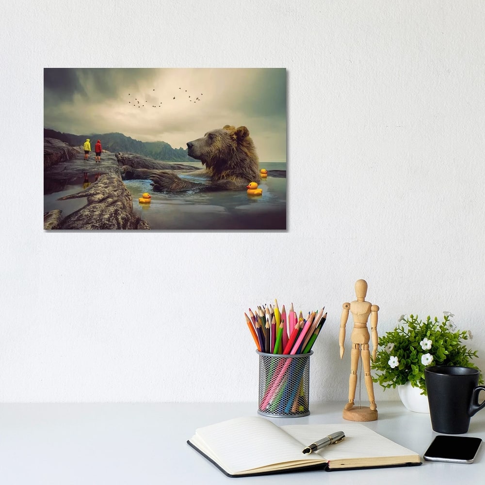iCanvas 'Foggy Bear Bath' by Soaring Anchor Designs Canvas Print