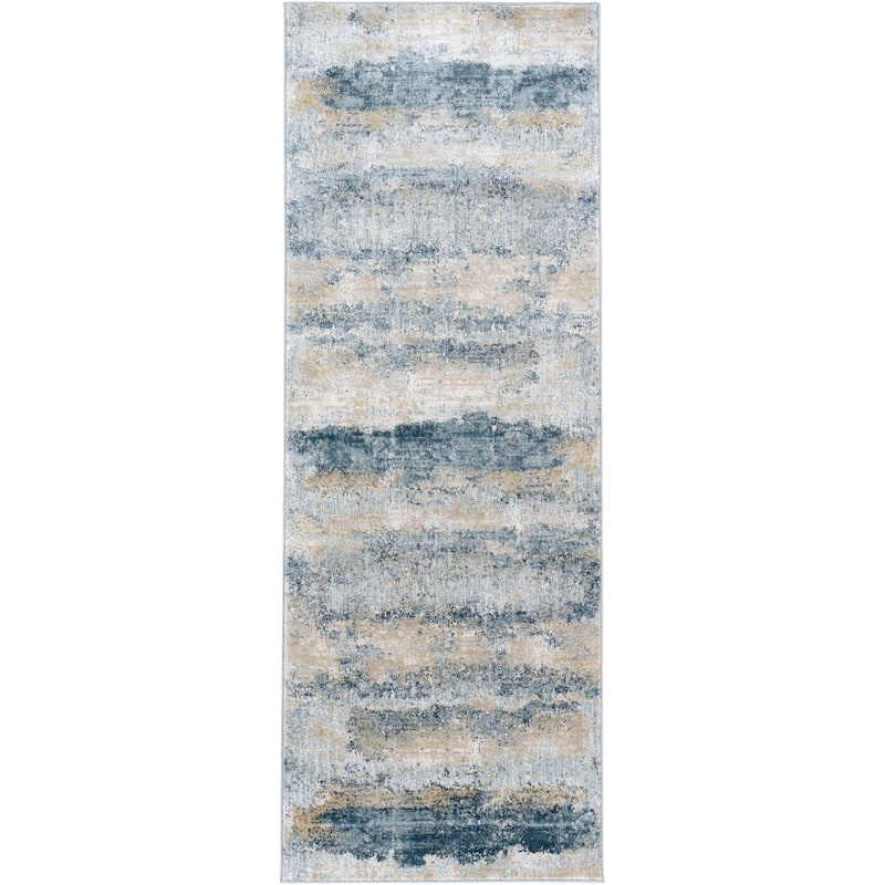 Livabliss Nautical & Coastal Brunswick Abstract Area Rug - 2'7" x 10' - Ocean