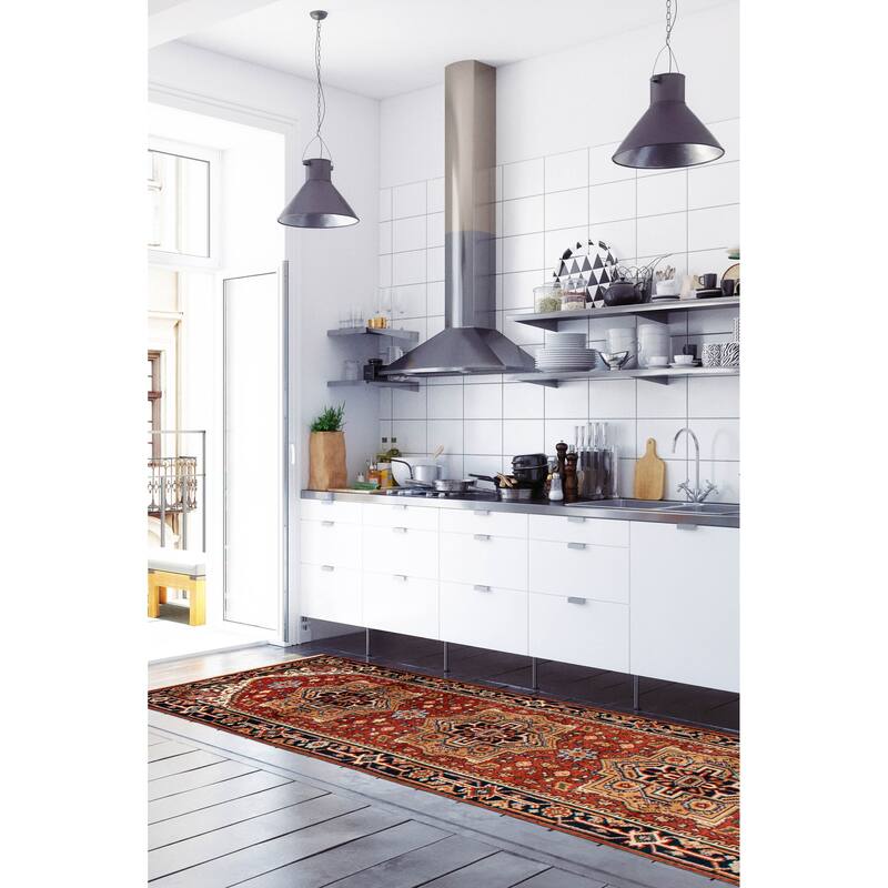 ECARPETGALLERY Hand-knotted Serapi Heritage Dark Copper Wool Rug - 2'11 x 11'9