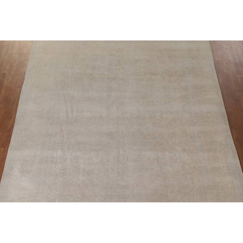 Hand Knotted Oriental 100% Wool Carpet Traditional Distressed Beige & Ivories Kashan Area Rug - 13' 0'' X 9' 4''