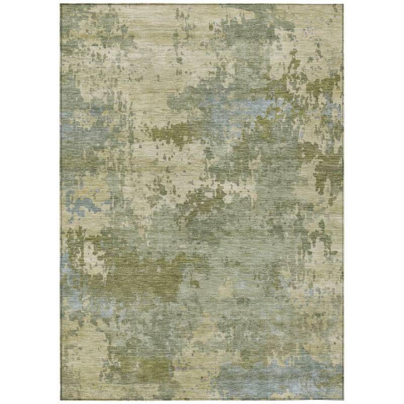 Machine Washable Indoor/Outdoor Modern Blend Chantille Rug