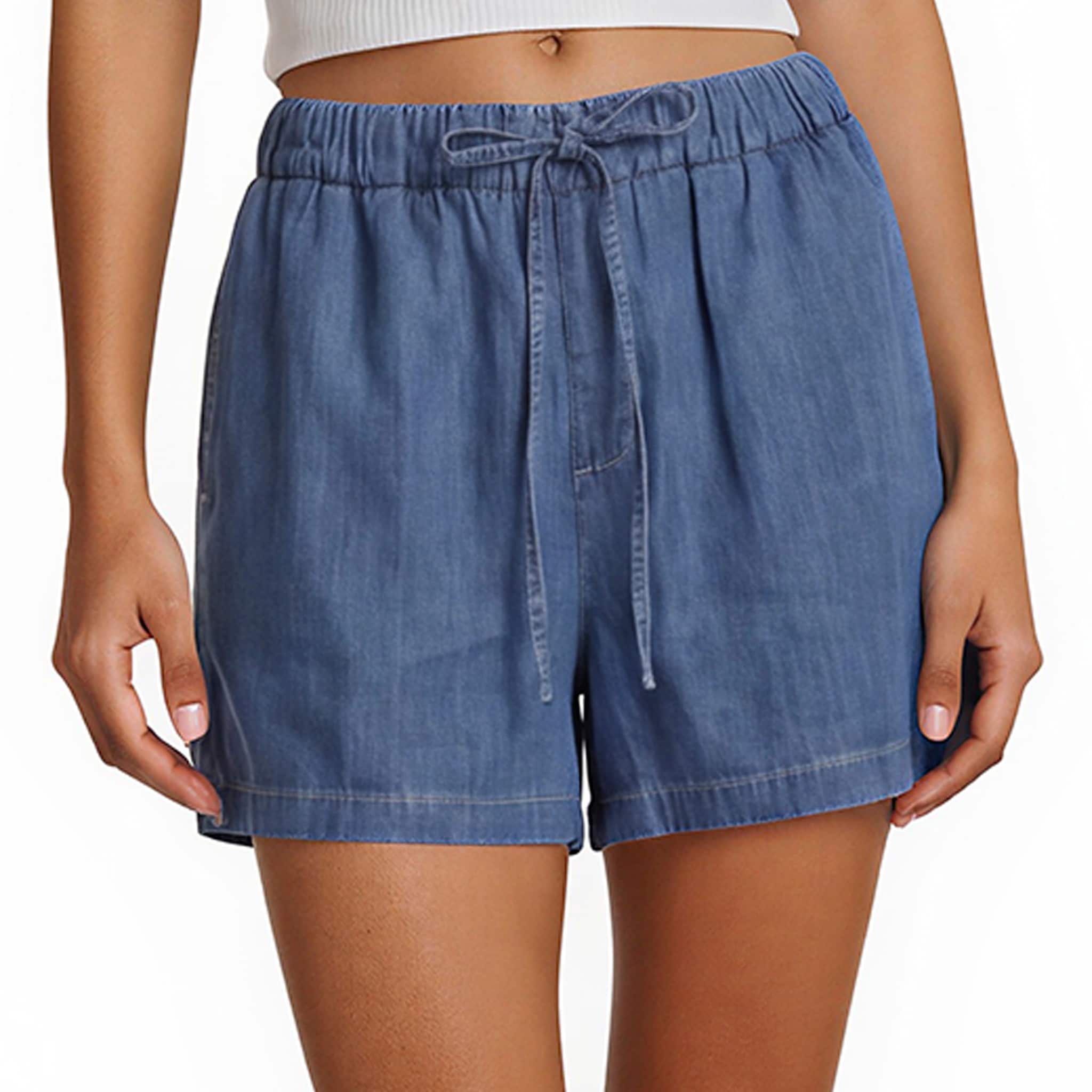 Gucci Denim Blue Chambray Horsebit Shorts