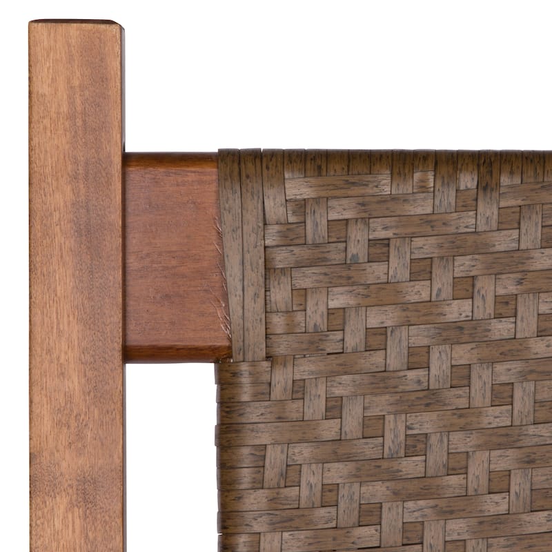 Hampton Genuine Hardwood Rocking Chair with Weather-Resistant Woven Wicker Back