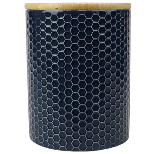 Honeycomb Medium Ceramic Canister, Navy. Opens flyout.