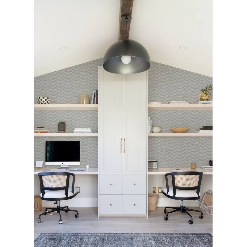 A-Street Prints Glynn Grey Chevron Wallpaper