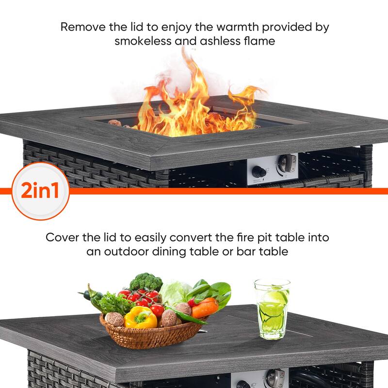 Gymojoy Outdoor Patio Funiture Set with Fire Pit Table