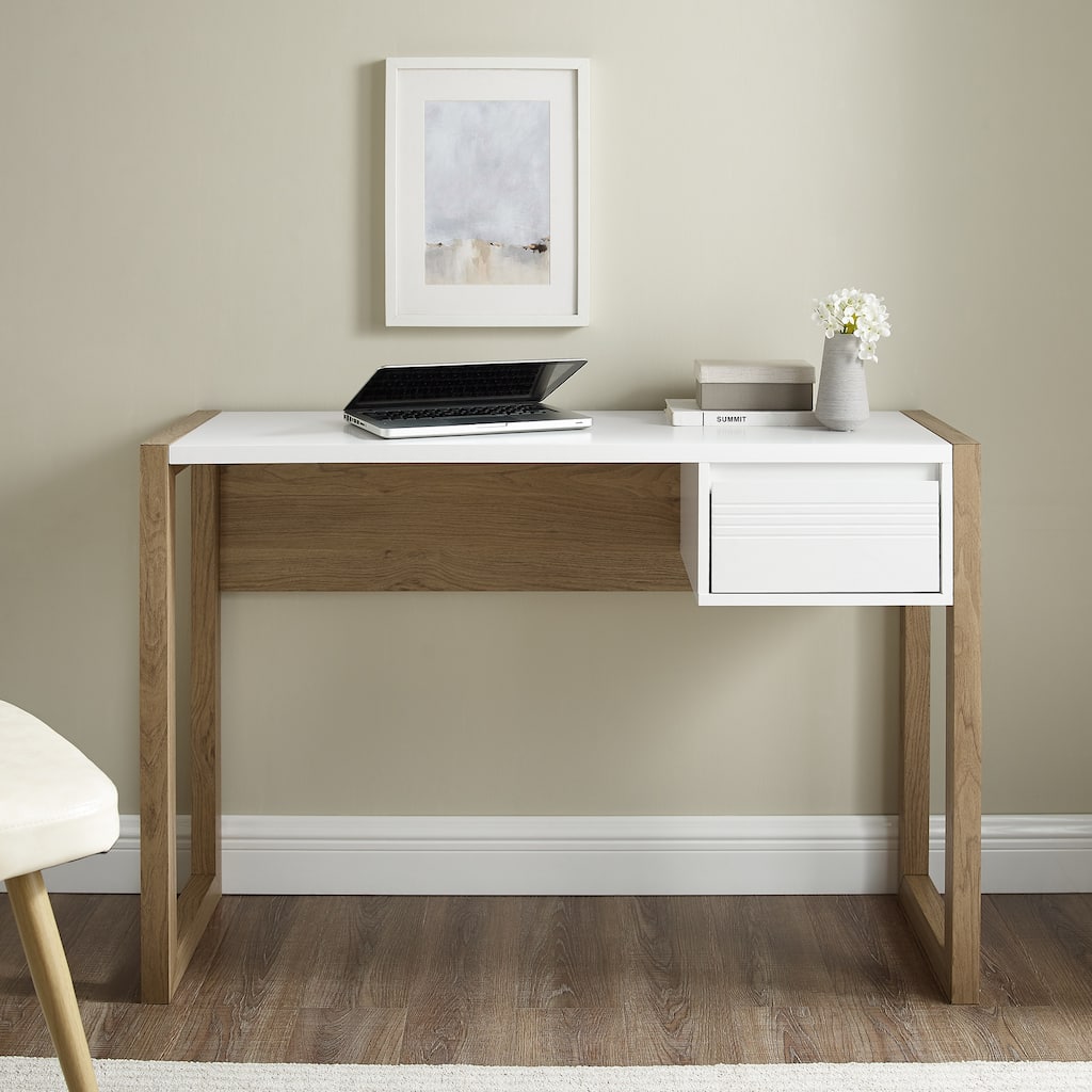 Walker Edison Two-Tone One-Drawer Writing Desk