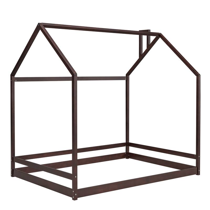 Full House Bed with Roof Design, Safe and Fun Sleeping Space for Kids