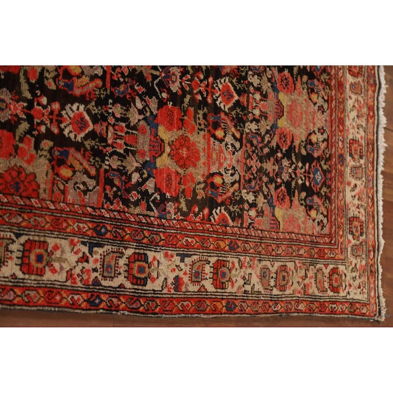Bidjar Persian Antique Runner Rug Hand-Knotted Wool Carpet - 3'6"x 14'7"
