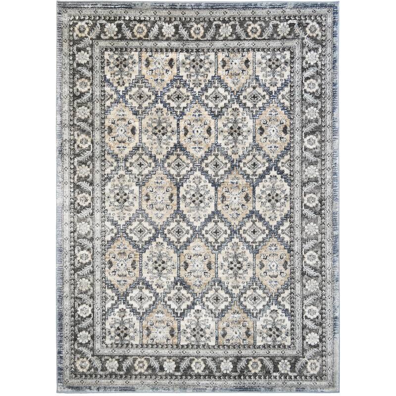 Firenze Stately Blue Traditional Oriental Area Rug - 7'10"x9'10"