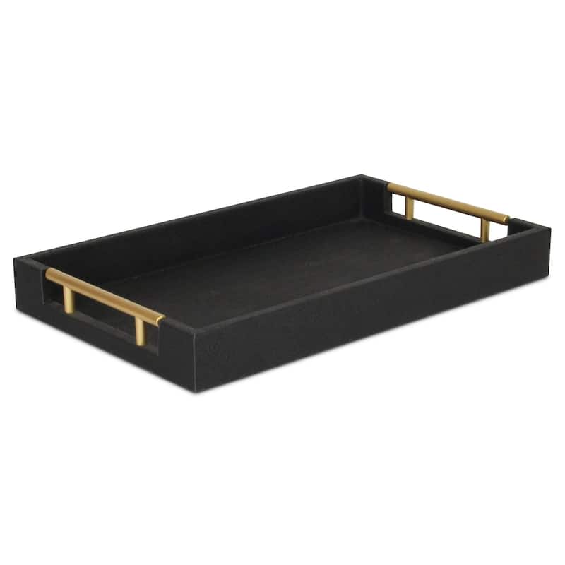 Lusan Faux Shagreen Tray with Handles