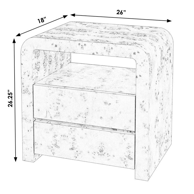 Cora 2 Drawer Nightstand
