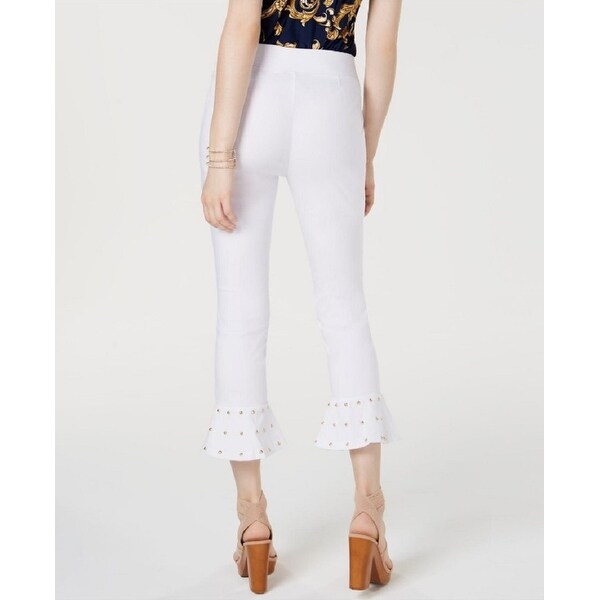 ruffle hem jeans white