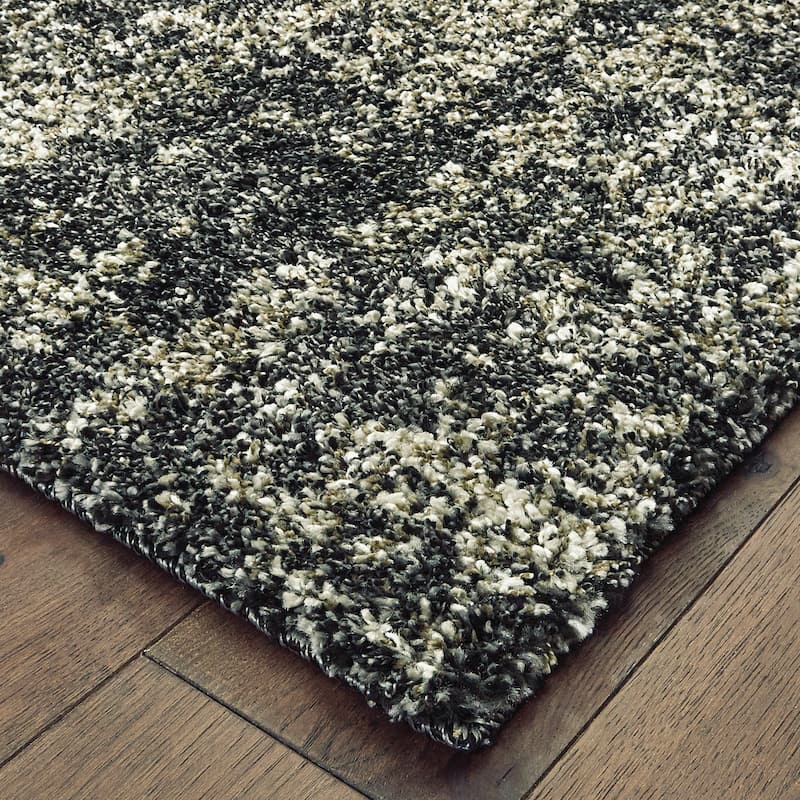 Style Haven Valant Abstract Charcoal/Grey Shag Area Rug