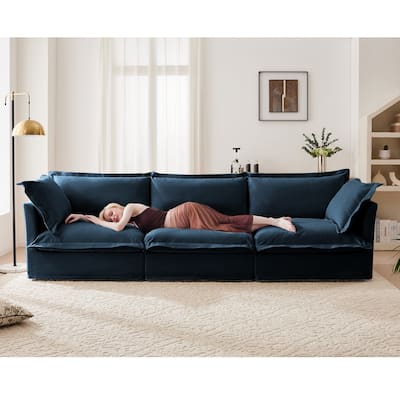 Modern Sectional Sofa Chenille Upholstered Modular Couch with Pillows