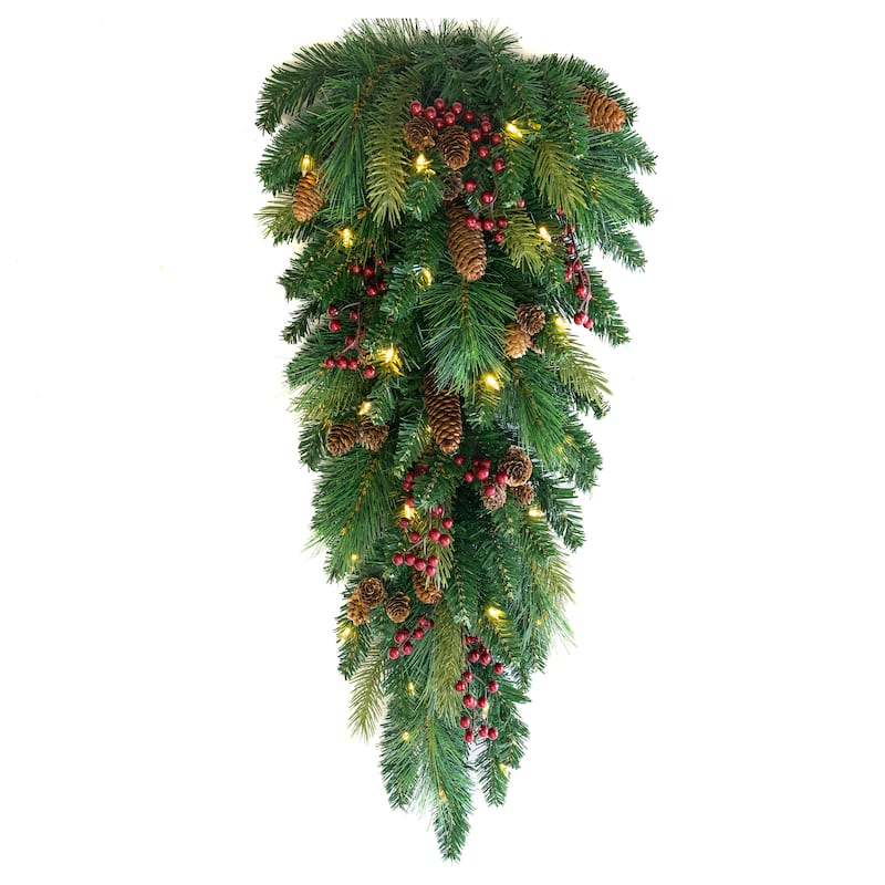 Traditional Woodland Berry B/O Teardrop Warm White & Multi LED Lights - T5 Mini Lights